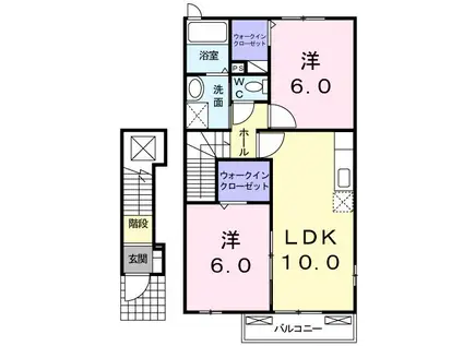フィオーレビラ(2LDK/2階)の間取り写真
