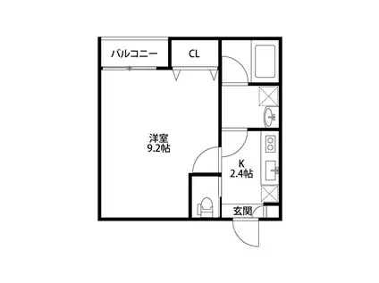 BUENA関屋掘割(1K/1階)の間取り写真