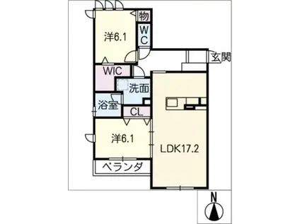 セジュールK(2LDK/3階)の間取り写真
