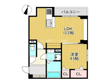 CLASHIST中宮3丁目(1LDK/3階)の間取り写真