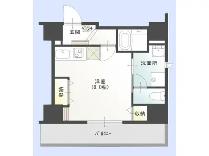 RISE脇田本町II(ワンルーム/10階)の間取り写真