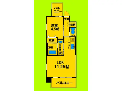 プレジオ江坂サース(1LDK/7階)の間取り写真