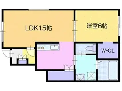 ATEENA OASA B(1LDK/1階)の間取り写真