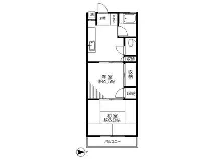 コーポラス永福B(2K/2階)の間取り写真