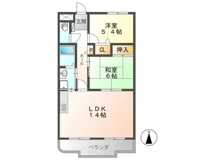 YOKOI HOUSEVII(3DK/1階)の間取り写真
