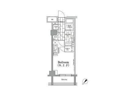 ワンルーフフラット月島(ワンルーム/3階)の間取り写真