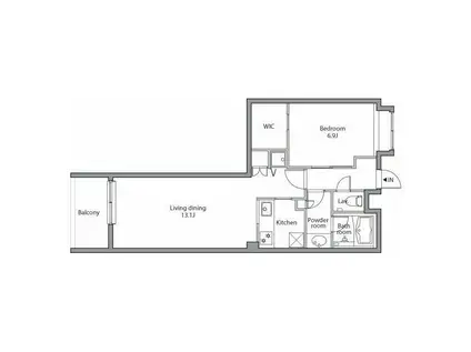 レジディア祐天寺(1LDK/6階)の間取り写真