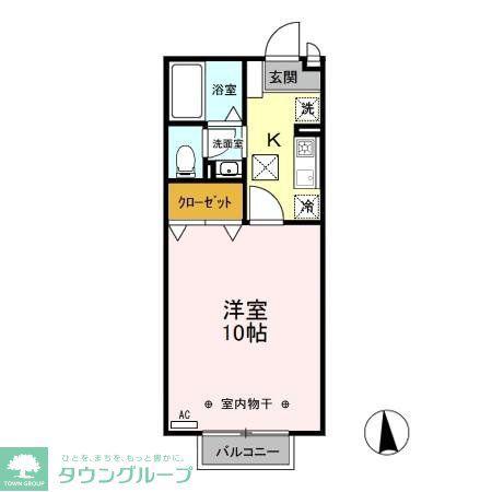 リビングタウン上並榎A・B(1K/1階)の間取り写真