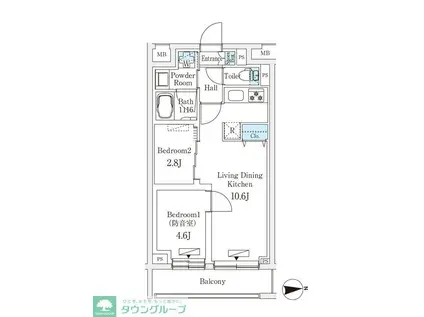 プラネソシエプラス桜台(2LDK/3階)の間取り写真