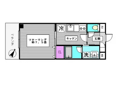 サクラビアIII(1K/3階)の間取り写真