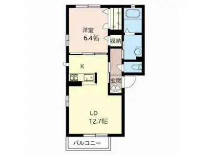 豊川モリハイツ(1LDK/2階)の間取り写真