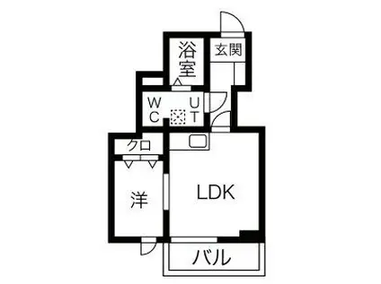ホライゾンヒルズ(1DK/3階)の間取り写真