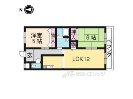 ターンドール西野(2LDK/1階)の間取り写真