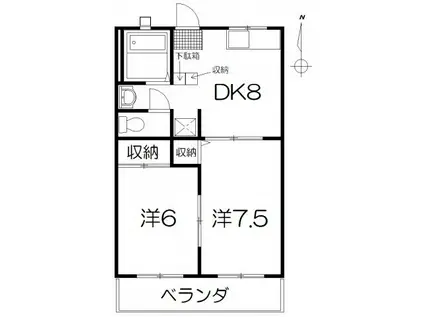 セフィラSUGI(2DK/2階)の間取り写真