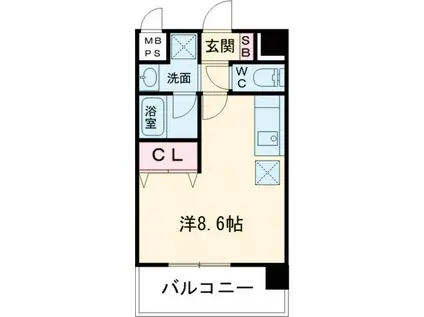 コンフォートU(ワンルーム/4階)の間取り写真