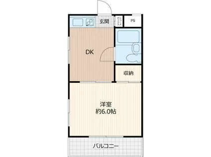 レコルテ西所沢(1DK/3階)の間取り写真