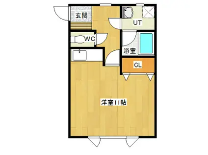 ハイムせせらぎ(ワンルーム/1階)の間取り写真