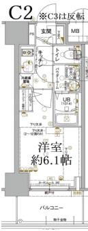 エスリード神戸兵庫駅ミッドポート(1K/3階)の間取り写真