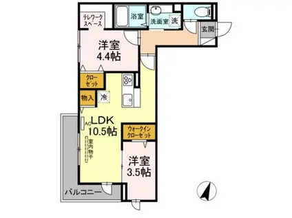 ステラ美光(2LDK/2階)の間取り写真