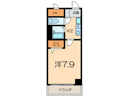 FS城西(1K/2階)の間取り写真