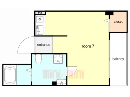 PINE TSUKAMOTO(ワンルーム/3階)の間取り写真