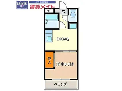 アーバンM21(1DK/3階)の間取り写真