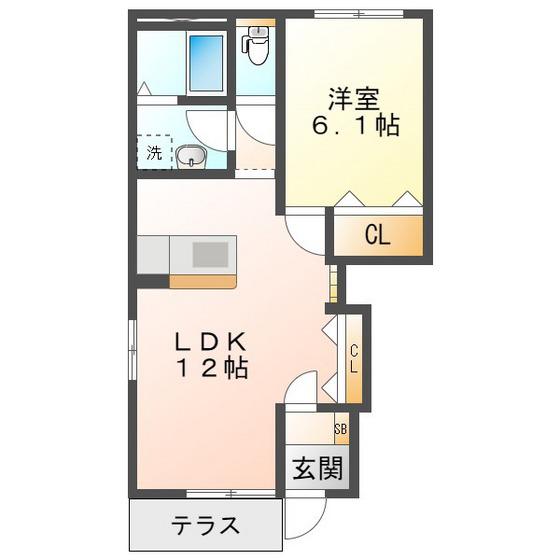 パークサイド・レジデンス(1LDK/1階)の間取り写真