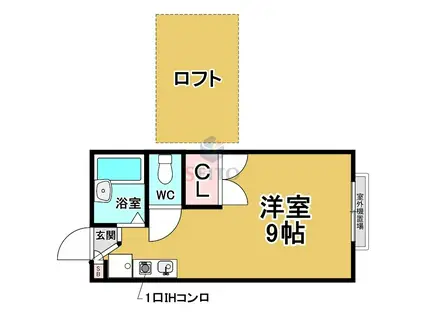 VITAI(ワンルーム/2階)の間取り写真