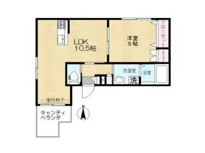 VILLA 桜樹 イースト(1LDK/2階)の間取り写真