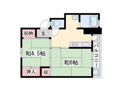 ビレッジハウス十王堂(2K/5階)の間取り写真