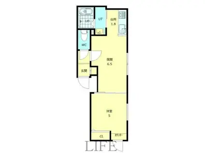 ノースポール(1LDK/3階)の間取り写真