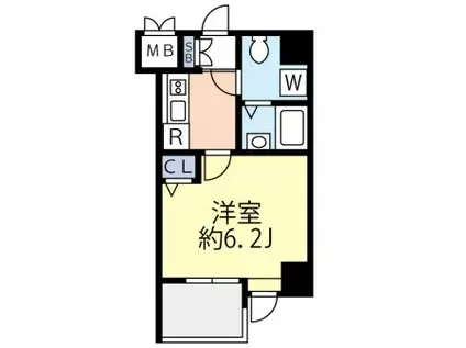 グランヴァンメトロI(1K/2階)の間取り写真