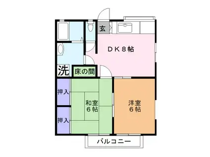 サンプレジオN(2DK/1階)の間取り写真