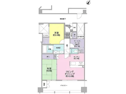 エスパティオ(2SLDK/11階)の間取り写真