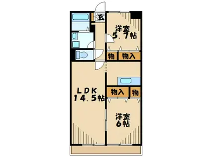 メゾンエミネンス(2LDK/1階)の間取り写真