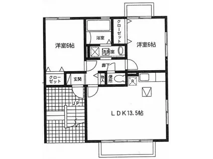 サニーサイド(2LDK/2階)の間取り写真