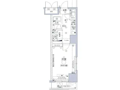 グランフォース上野入谷(1K/7階)の間取り写真