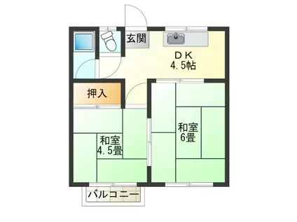 高速文化(2K/2階)の間取り写真