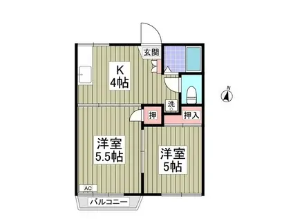 グランアロンジェ(2K/2階)の間取り写真