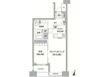 アビティ目黒(2LDK/5階)の間取り写真