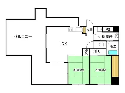 優染ビル(2LDK/7階)の間取り写真