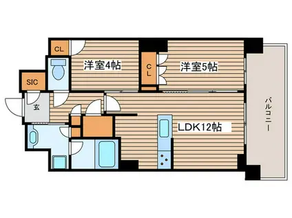 ザ・パークハウス上前津フロント(2LDK/13階)の間取り写真