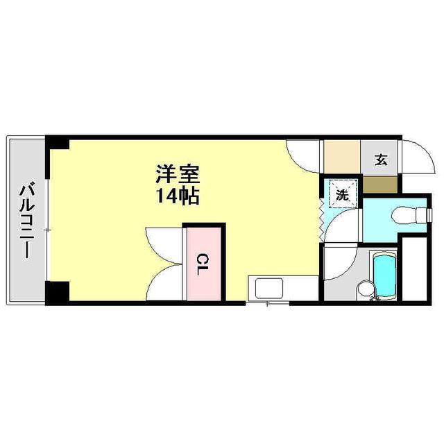 泉ビル(ワンルーム/4階)の間取り写真