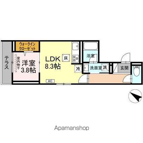 D PAINA 生麦(1LDK/1階)の間取り写真
