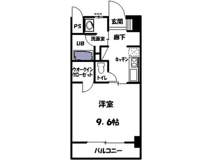 アルファ上杉(1K/7階)の間取り写真