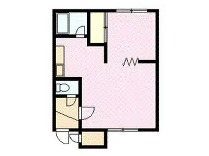 ハイツエルム(1DK/2階)の間取り写真