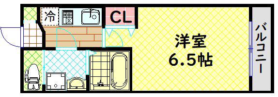 DOLCE VITA 難波南(1K/10階)の間取り写真