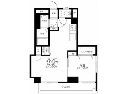 シンフォニーI(1LDK/2階)の間取り写真