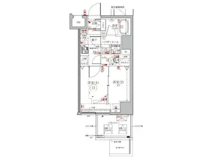 クレイシアIDZ浅草(2K/10階)の間取り写真