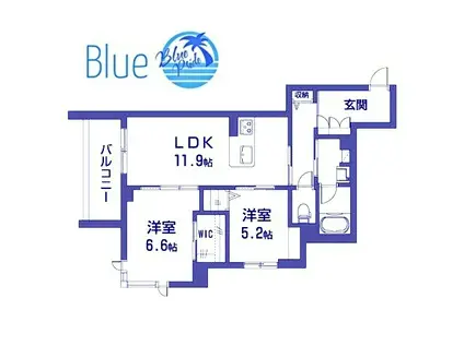 メゾンマーレ由比ヶ浜(2LDK/3階)の間取り写真